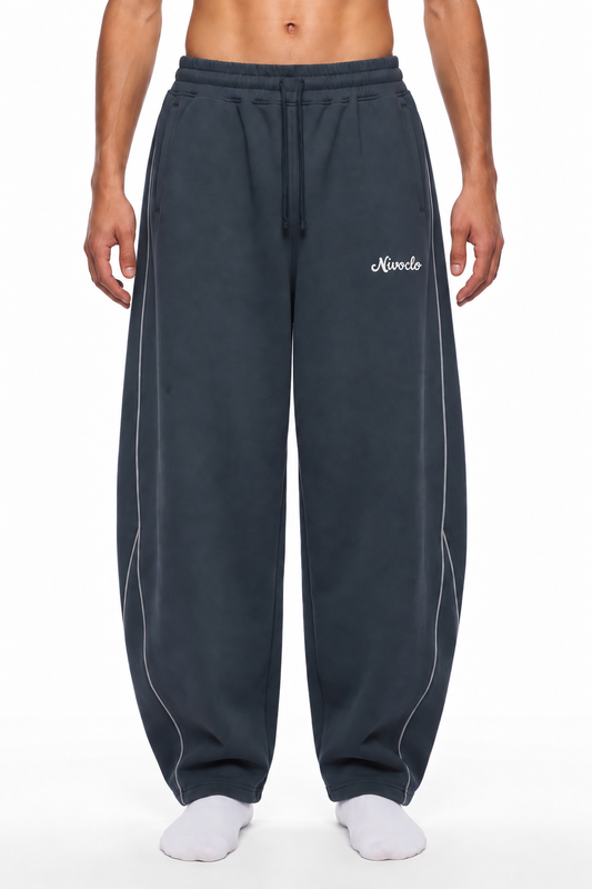 Piping Fleece Barrel Leg Sweatpants