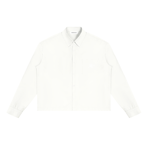 Boxy Long Sleeve Shirt / WHITE