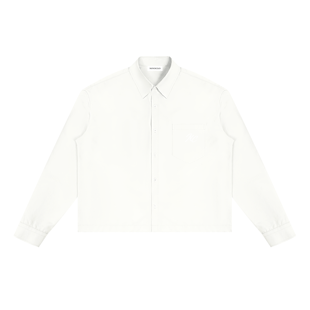 Boxy Long Sleeve Shirt / WHITE