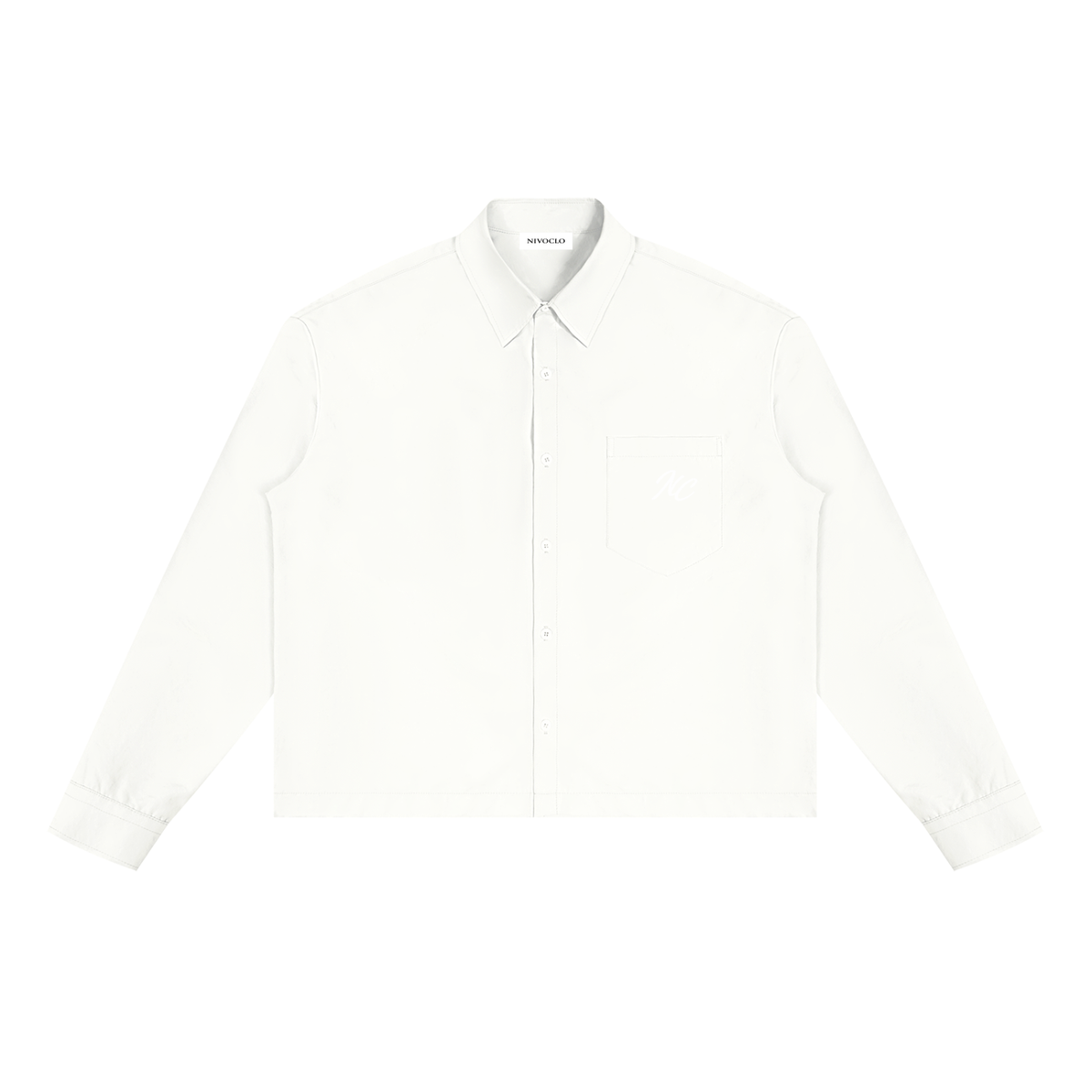 Boxy Long Sleeve Shirt / WHITE