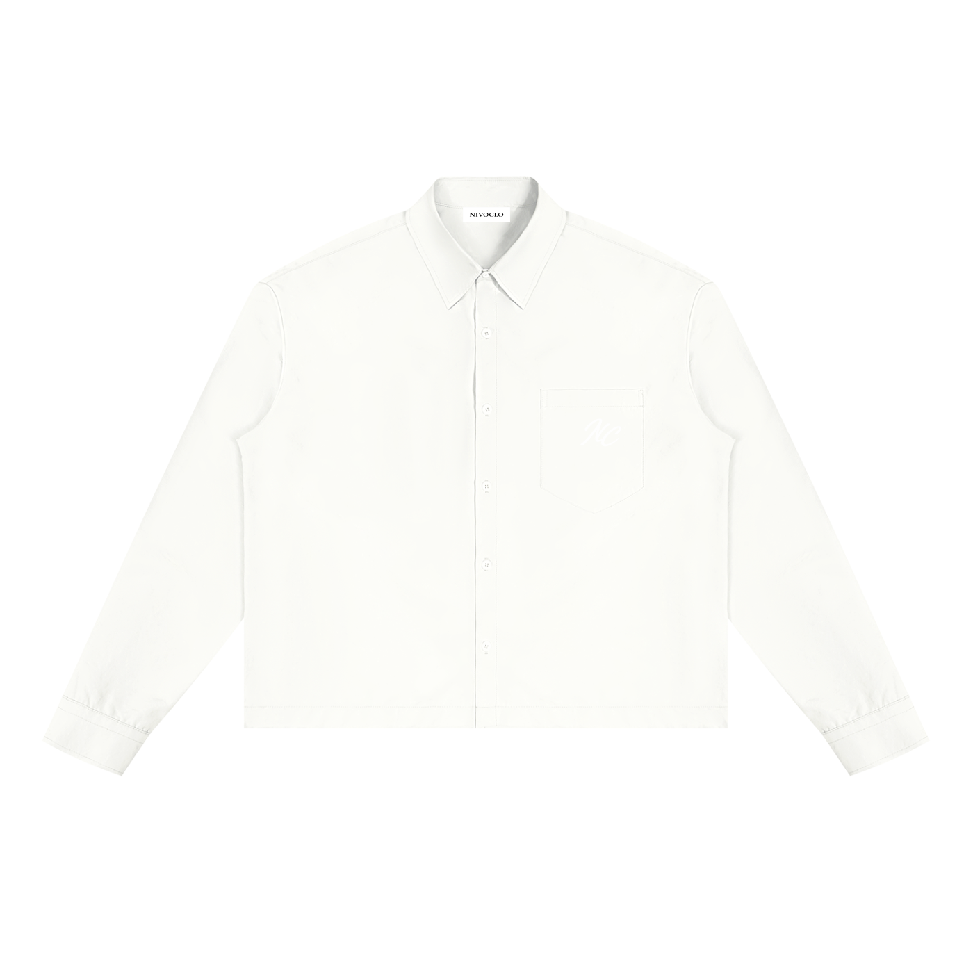 Boxy Long Sleeve Shirt / WHITE
