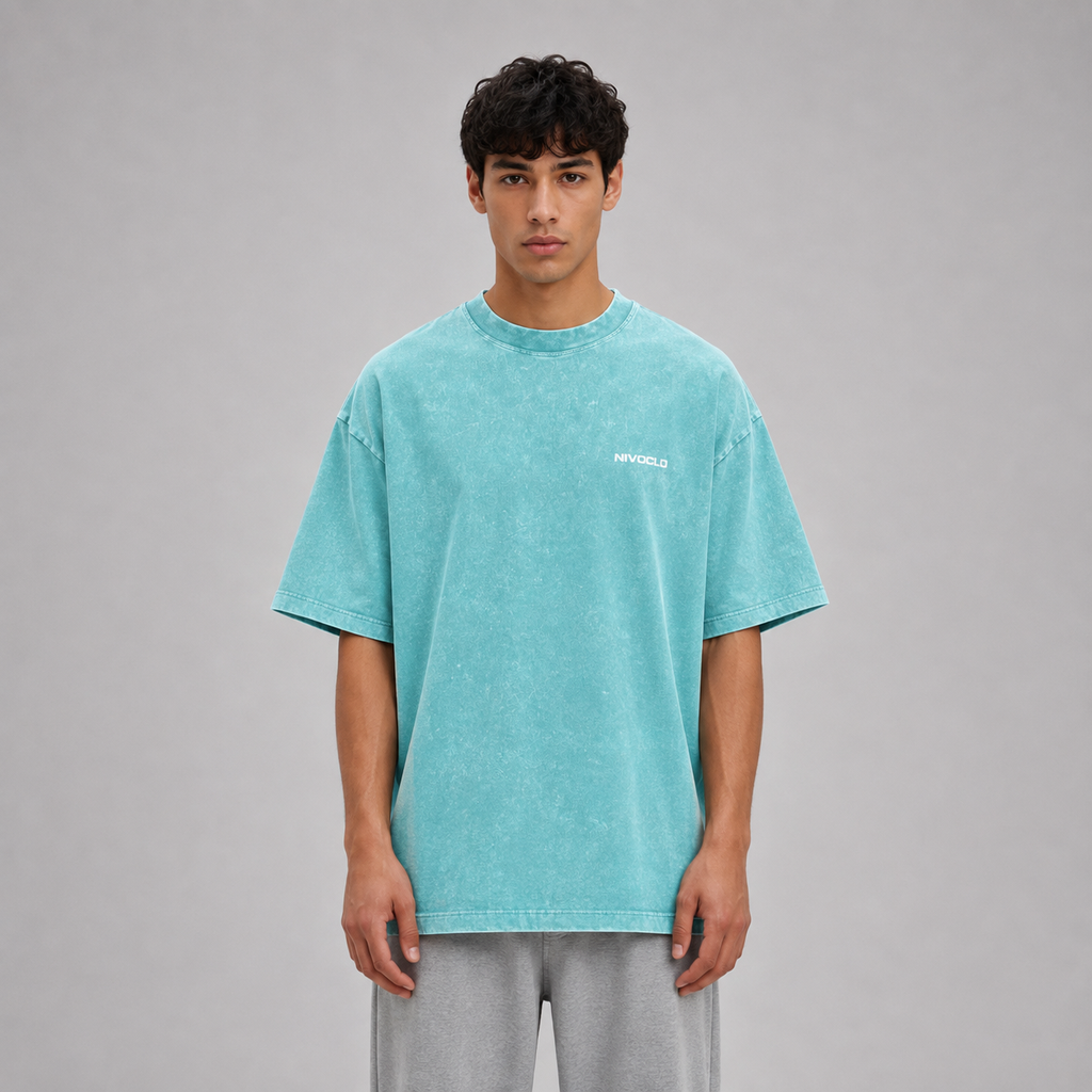 Heavyweight Snow Washed T-Shirt / BLUE