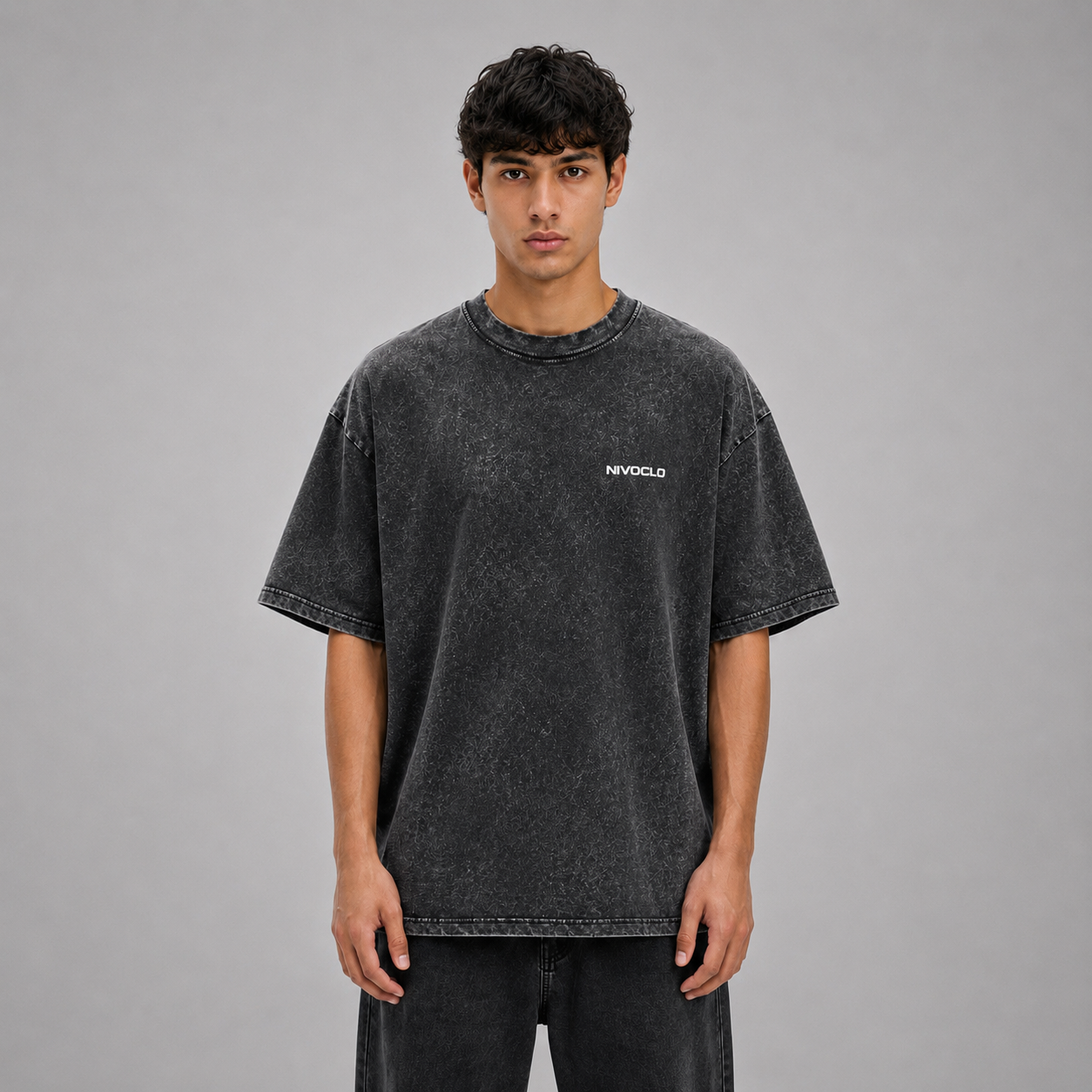 Heavyweight Snow Washed T-Shirt / BLACK