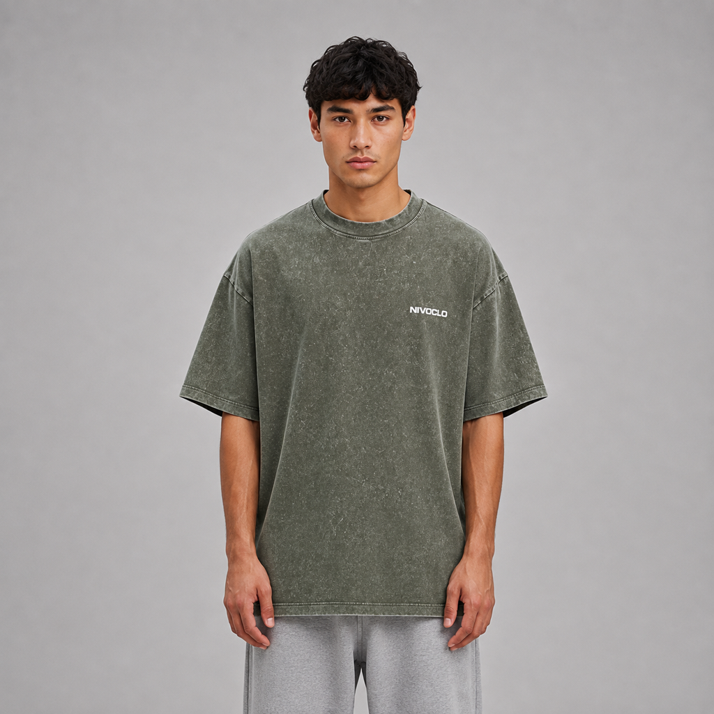 Heavyweight Snow Washed T-Shirt / GREEN