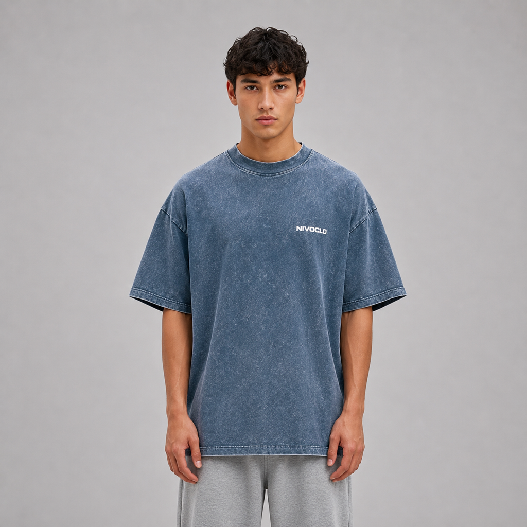 Heavyweight Snow Washed T-Shirt / NAVY BLUE