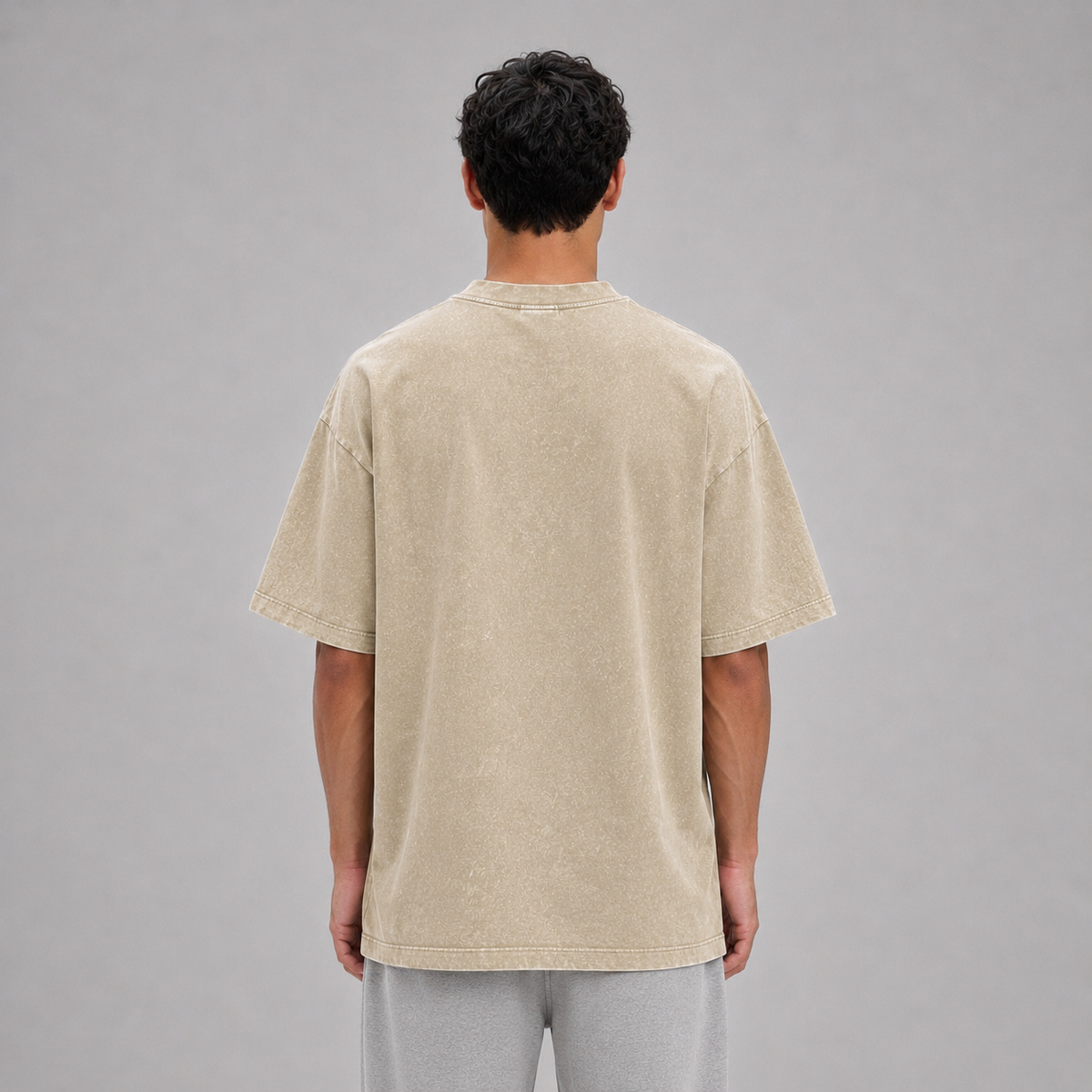 Heavyweight Snow Washed T-Shirt / BEIGE