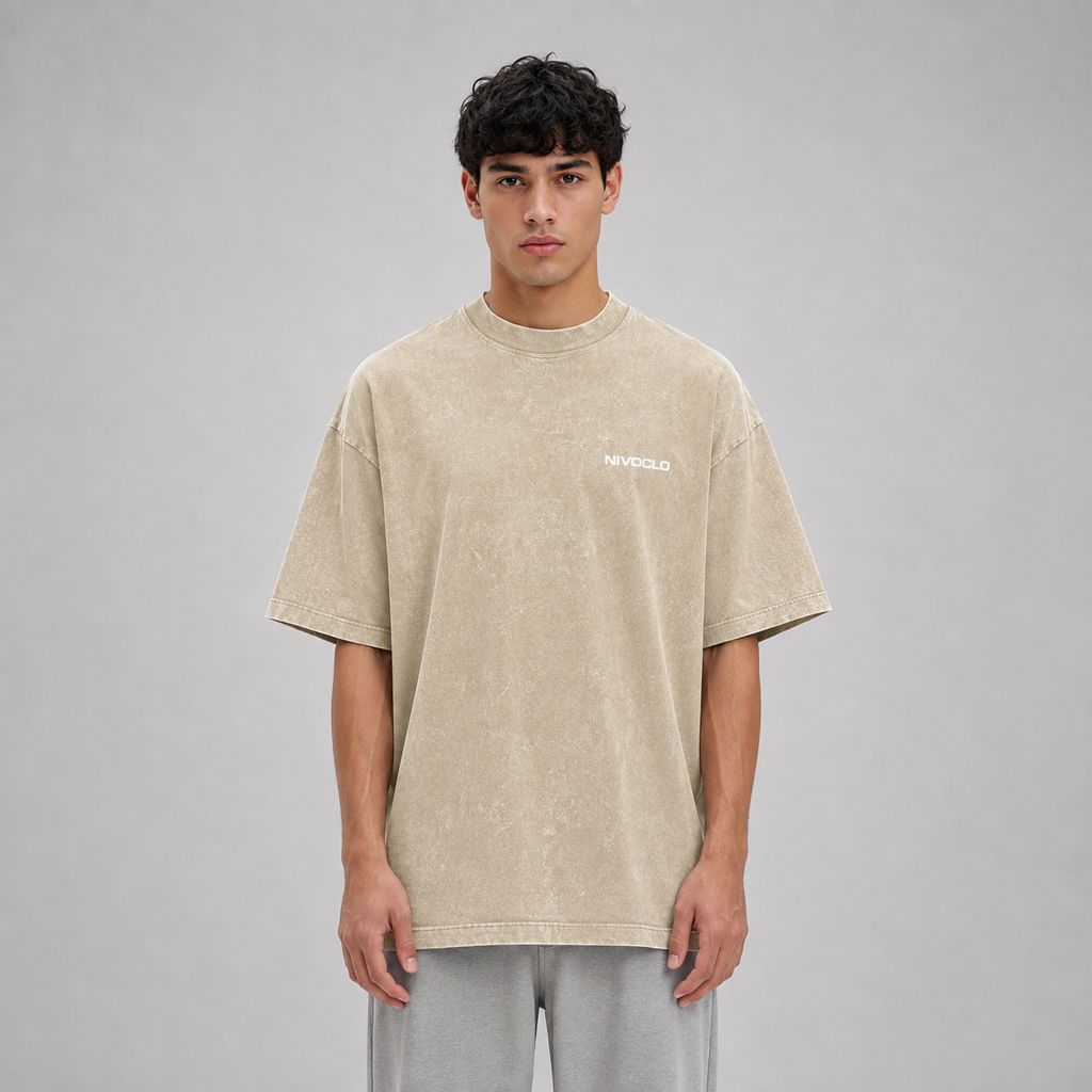 Heavyweight Snow Washed T-Shirt / BEIGE