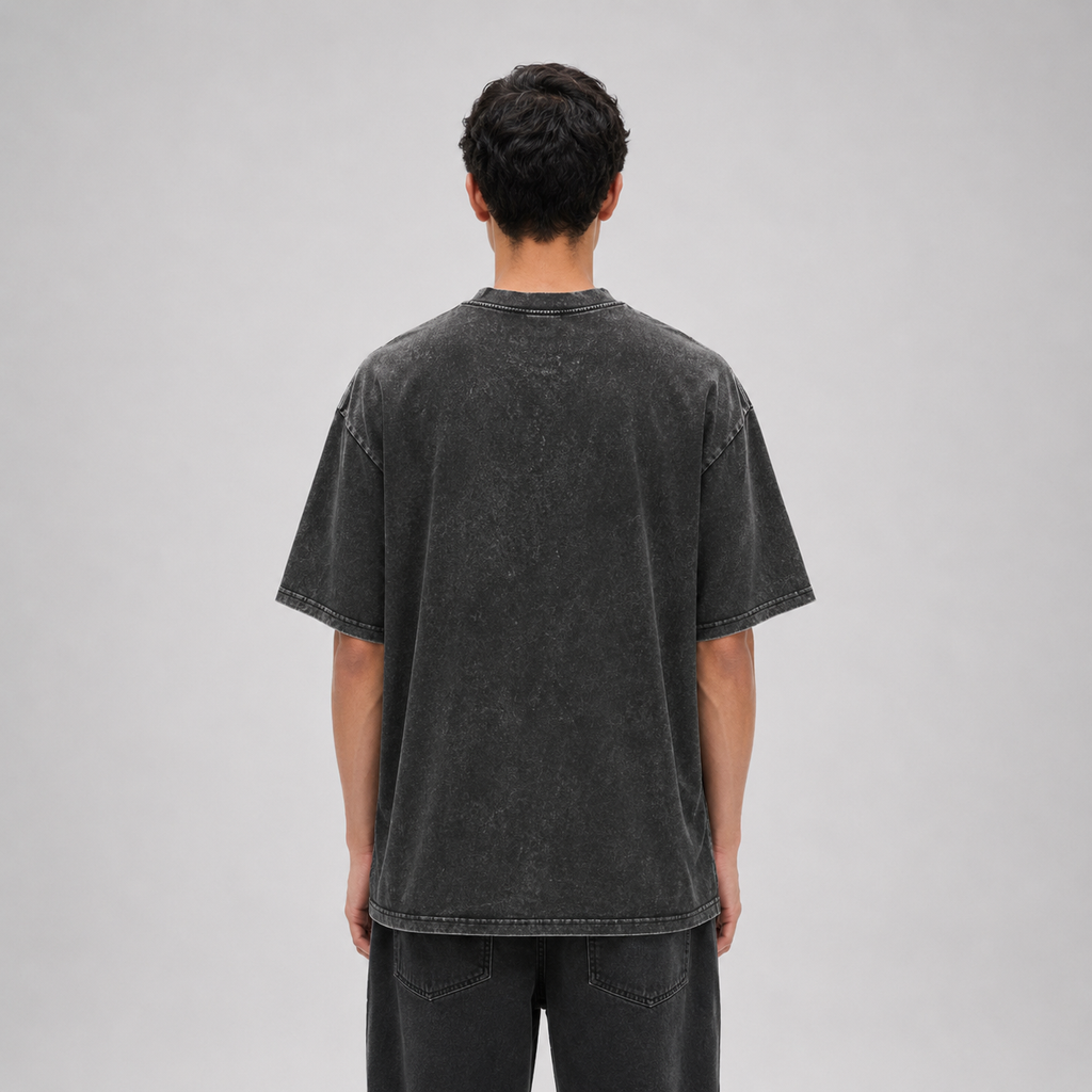 Heavyweight Snow Washed T-Shirt / BLACK