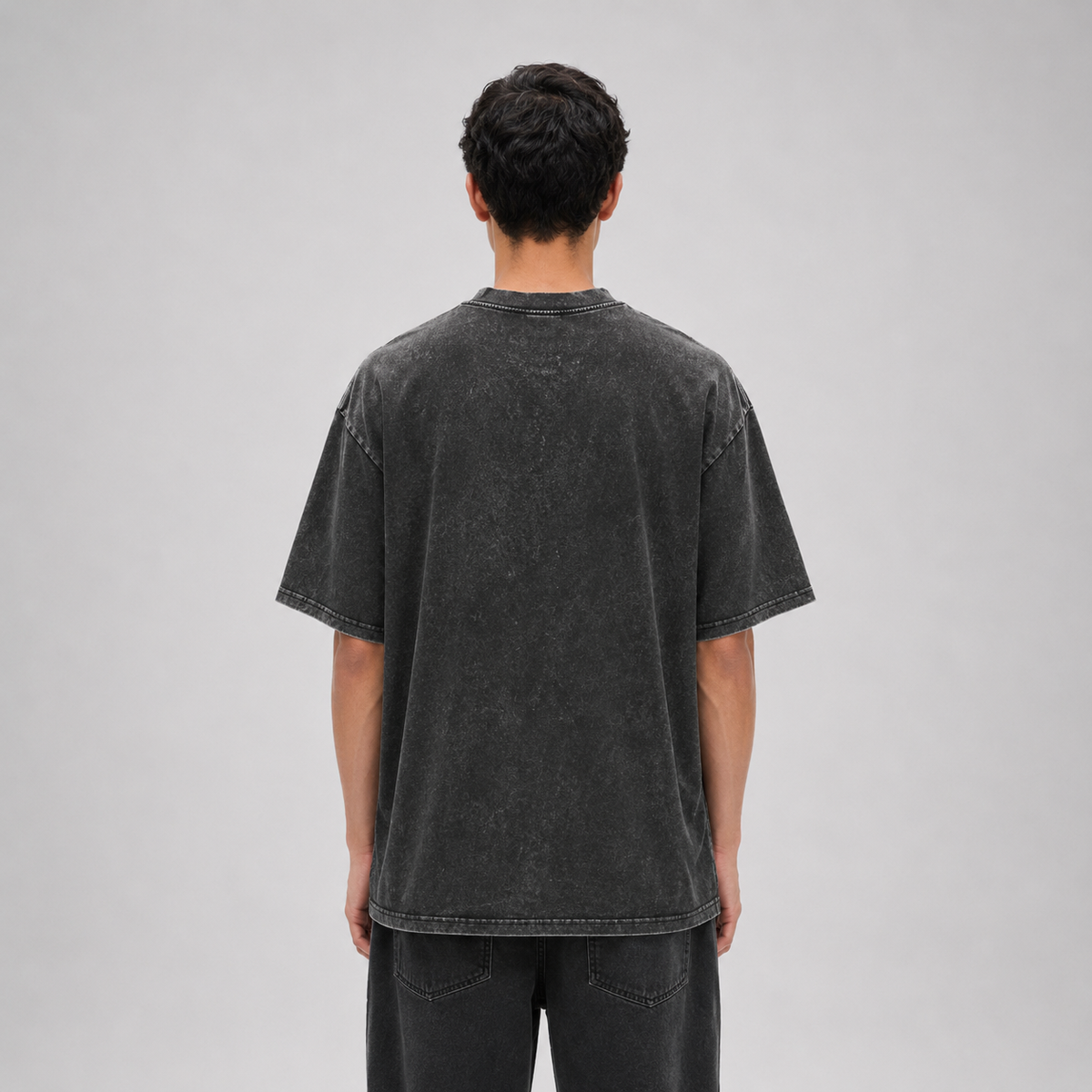 Heavyweight Snow Washed T-Shirt / BLACK