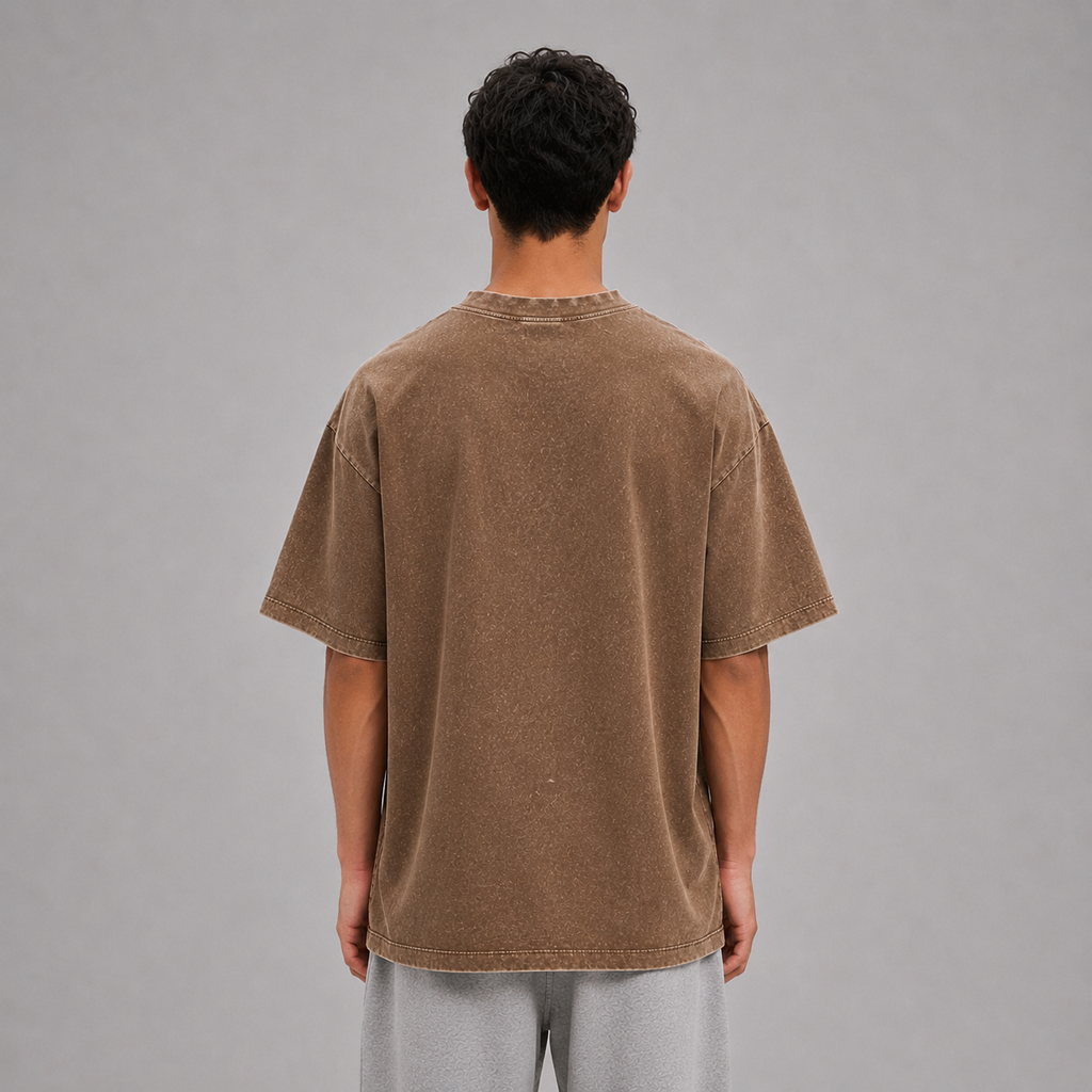 Heavyweight Snow Washed T-Shirt / BROWN