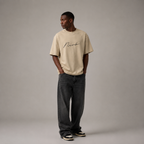 NIVÓ®oversize T-Shirt mit Signatur / BEIGE
