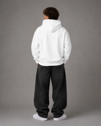 NIVÓ®oversize Hoodie mit Signatur / WHITE