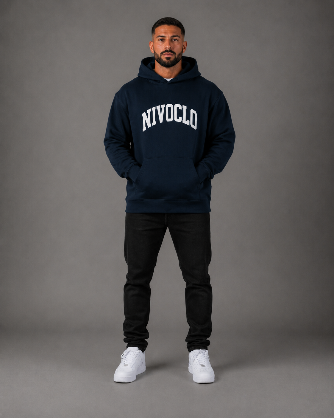 NIVOCLO®01’ HOODIE / NAVY