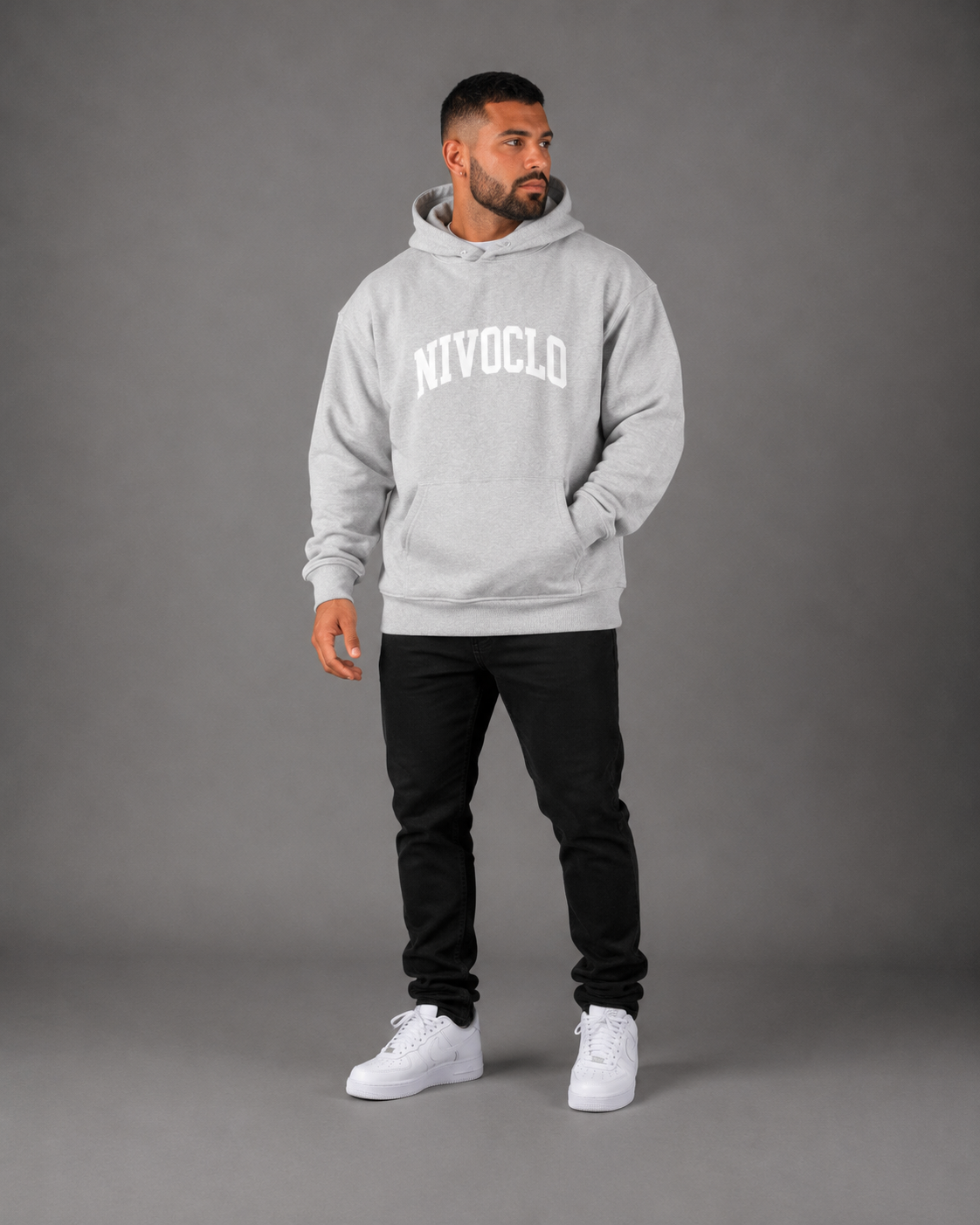 NIVOCLO®01’ HOODIE / GREY