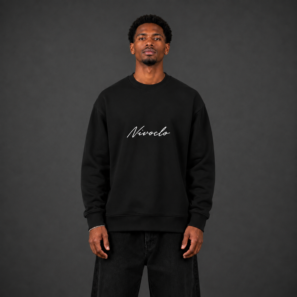 NIVOCLO® LONGSLEEVE mit Signatur / BLACK