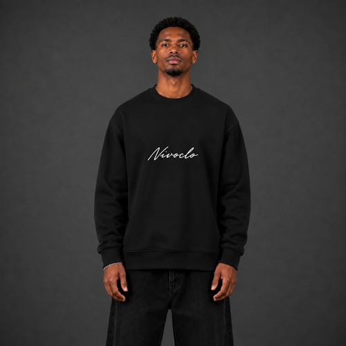NIVOCLO® LONGSLEEVE mit Signatur / BLACK