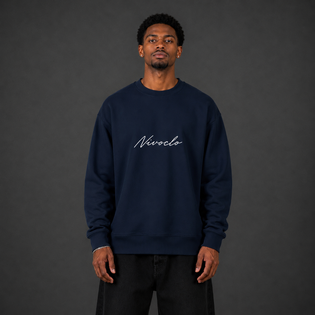 NIVOCLO® LONGSLEEVE mit Signatur / NAVY