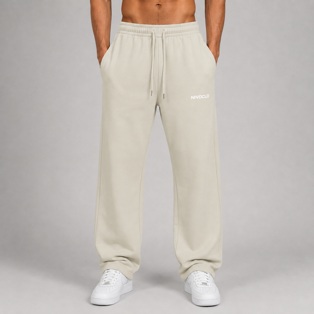 Heavyweight Fleece Straight Leg Pants / BEIGE