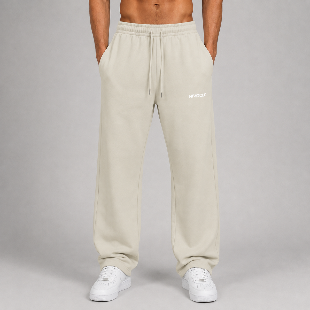 Heavyweight Fleece Straight Leg Pants / BEIGE