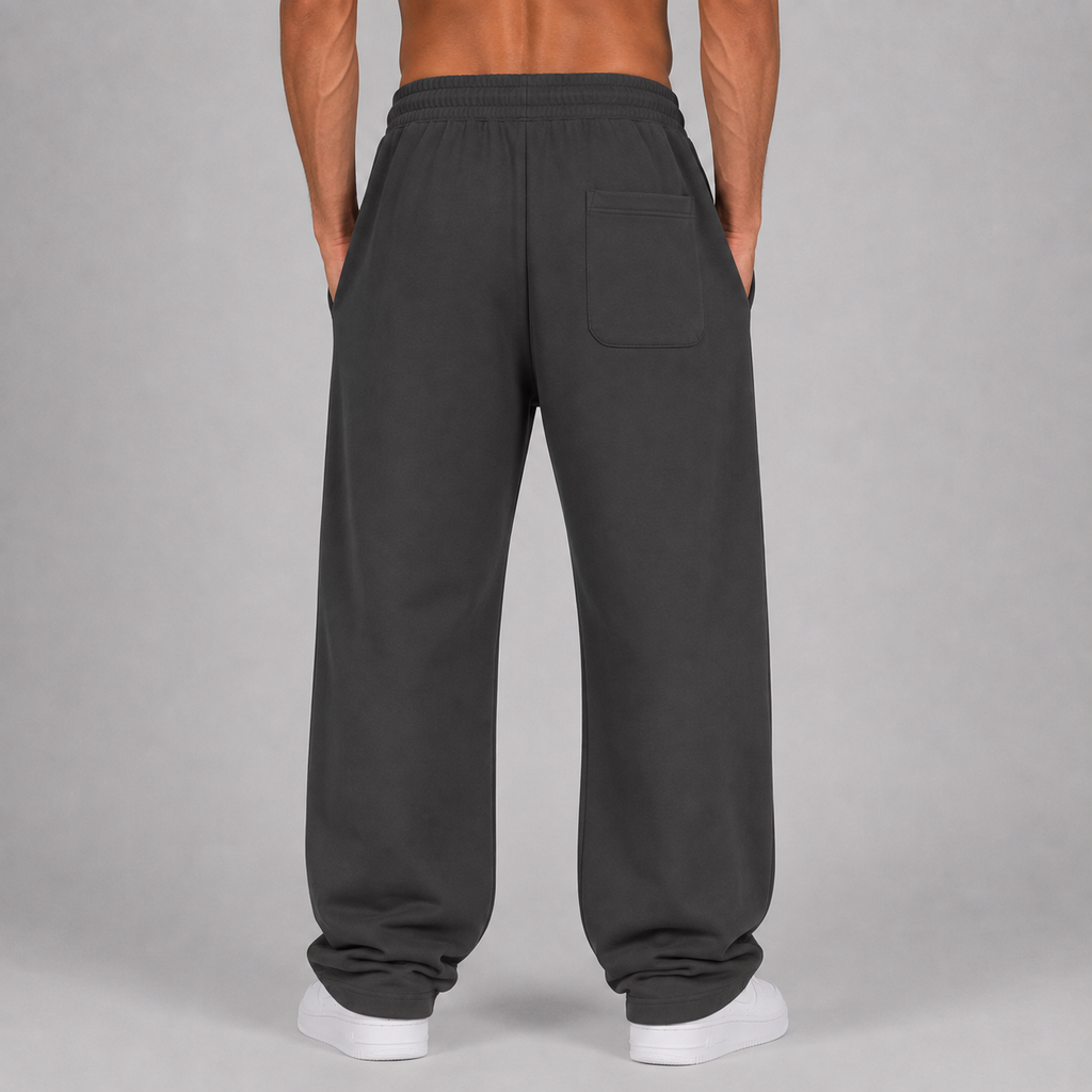 Heavyweight Fleece Straight Leg Pants / DARK GREY