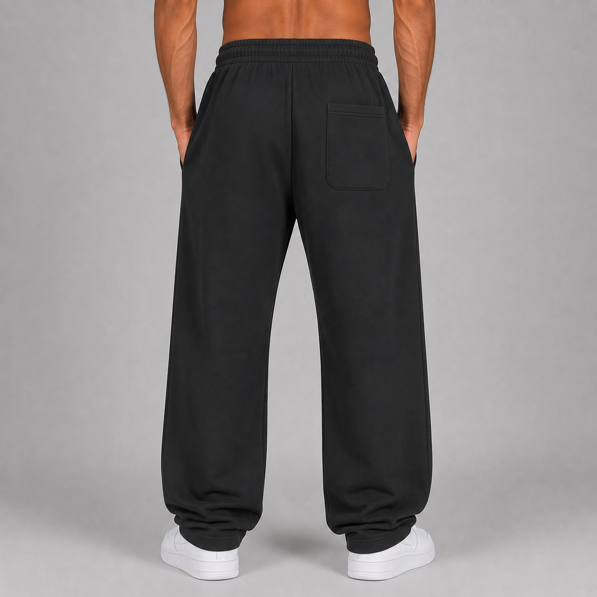 Heavyweight Fleece Straight Leg Pants / BLACK
