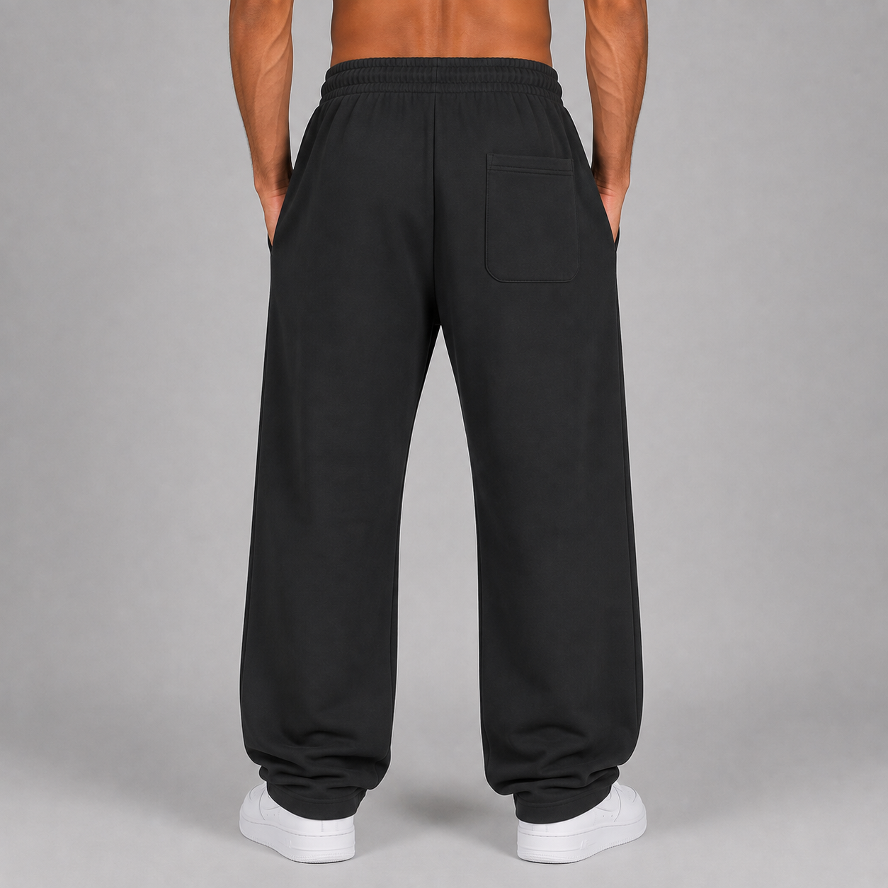 Heavyweight Fleece Straight Leg Pants / BLACK