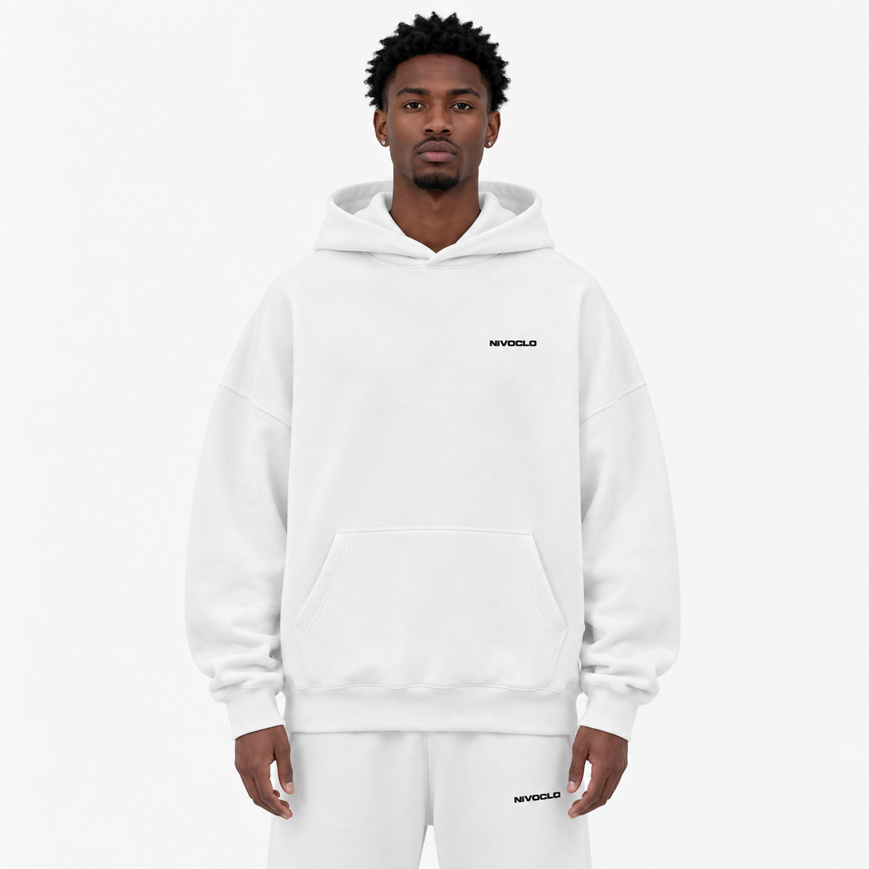 Oversize Heavyweight Fleece Hoodie / WHITE