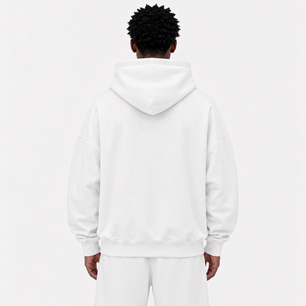 Oversize Heavyweight Fleece Hoodie / WHITE