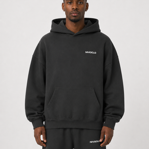 Oversize Heavyweight Fleece Hoodie / DARK GREY