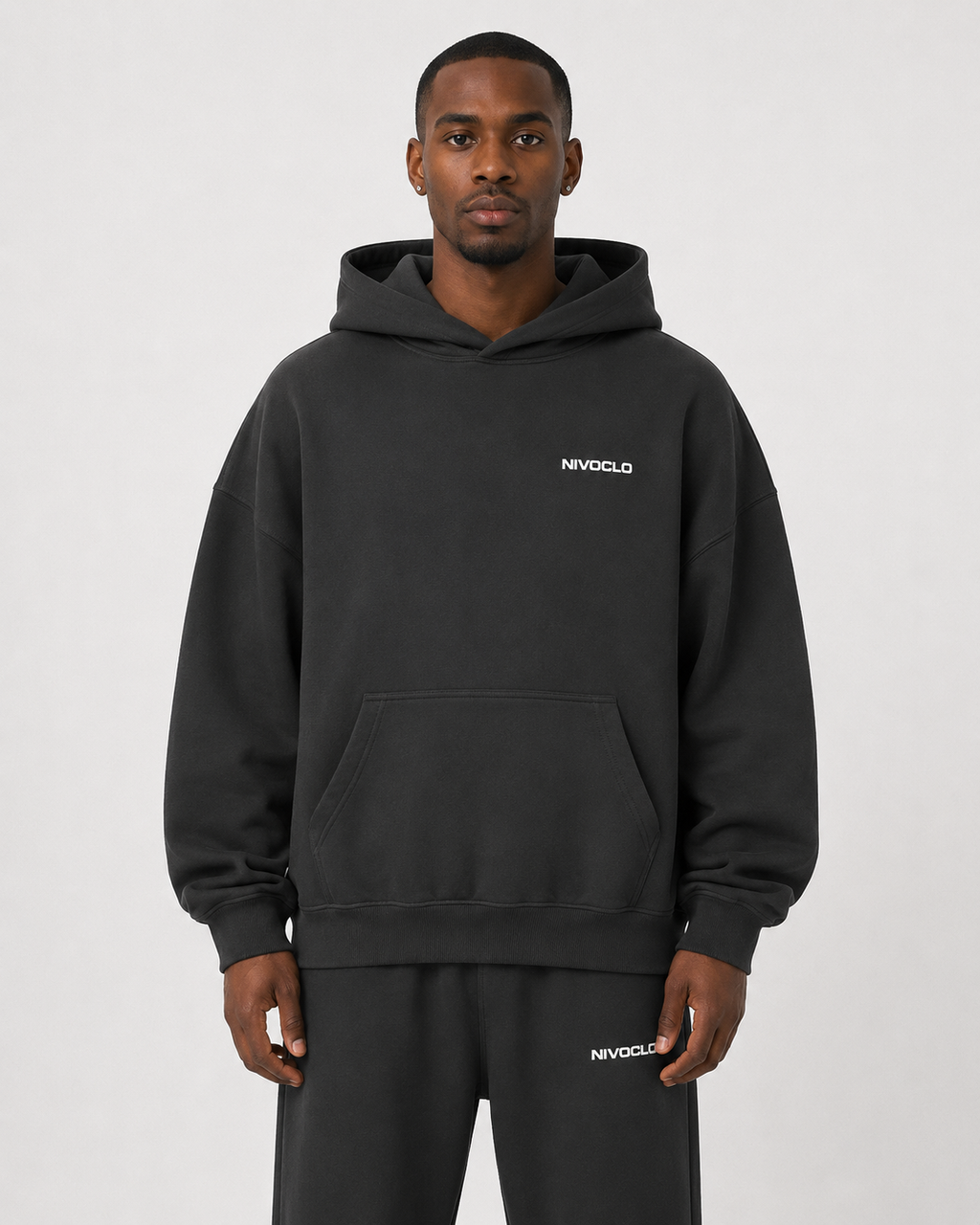 Oversize Heavyweight Fleece Hoodie / DARK GREY