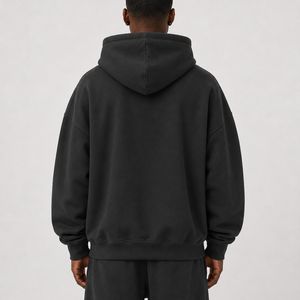 Oversize Heavyweight Fleece Hoodie / DARK GREY