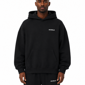 Oversize Heavyweight Fleece Hoodie / BLACK