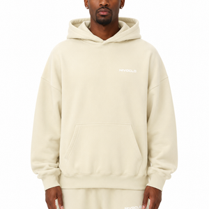 Oversize Heavyweight Fleece Hoodie / BEIGE