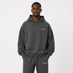 Heavyweight Hidden Pocket Fleece Hoodie / DARK GREY