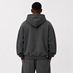 Heavyweight Hidden Pocket Fleece Hoodie / DARK GREY