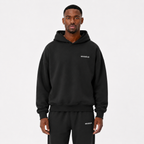 Heavyweight Hidden Pocket Fleece Hoodie / BLACK