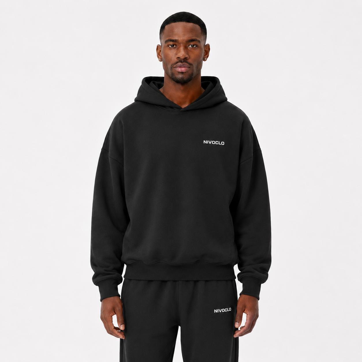 Heavyweight Hidden Pocket Fleece Hoodie / BLACK