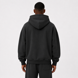 Heavyweight Hidden Pocket Fleece Hoodie / BLACK