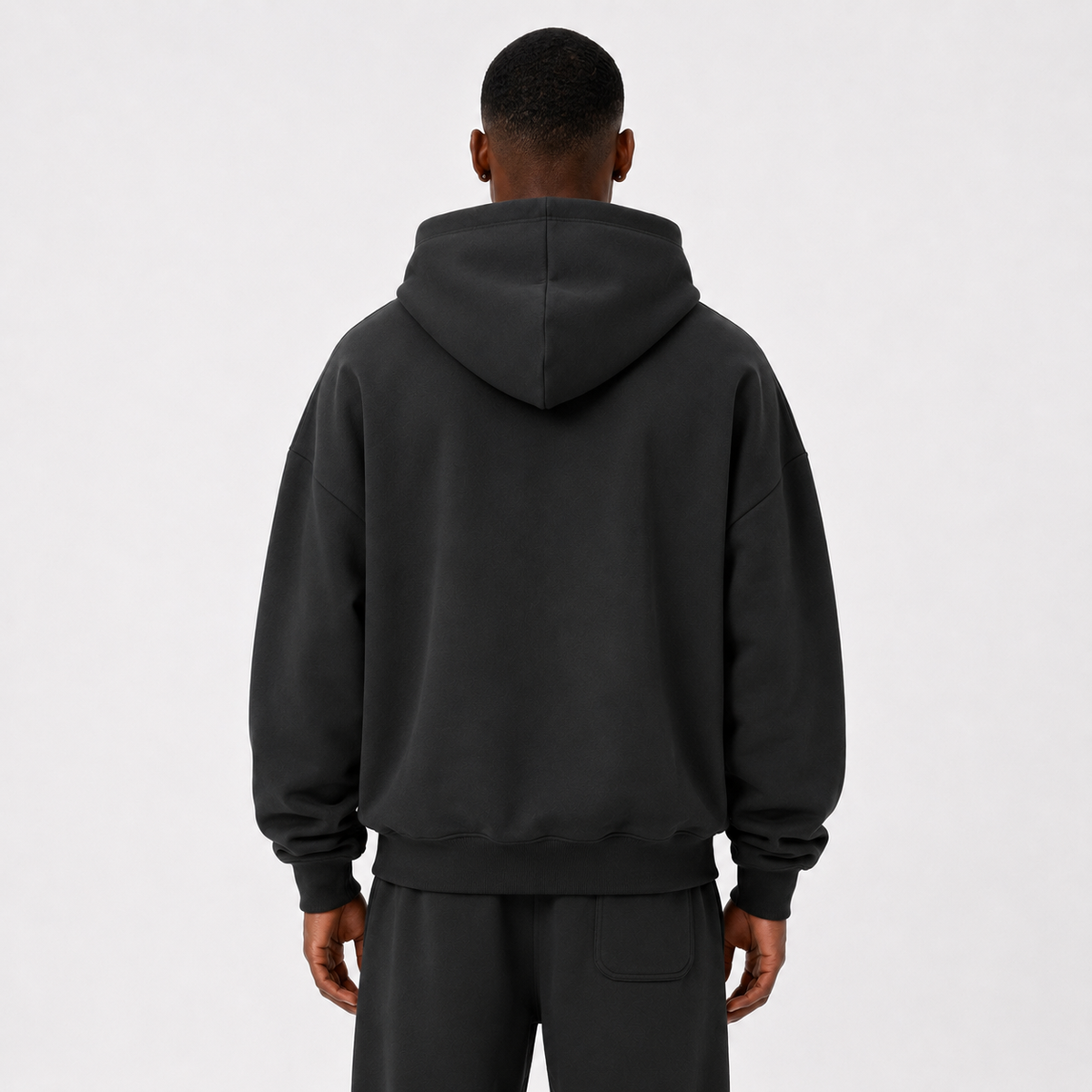 Heavyweight Hidden Pocket Fleece Hoodie / BLACK