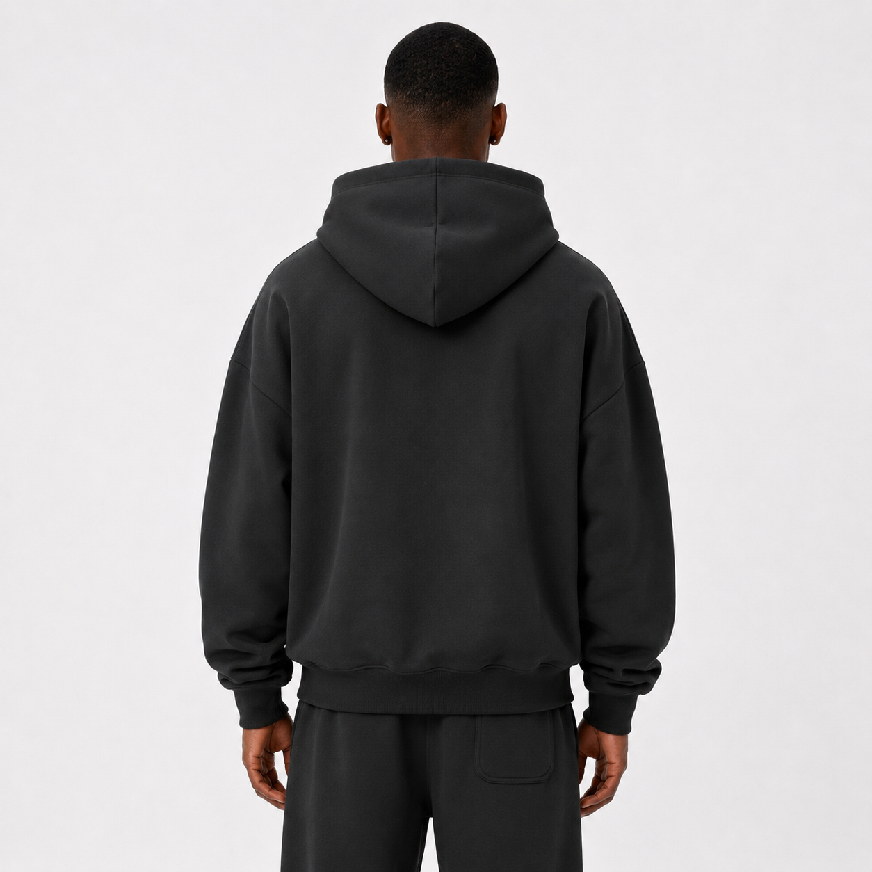 Heavyweight Hidden Pocket Fleece Hoodie / BLACK