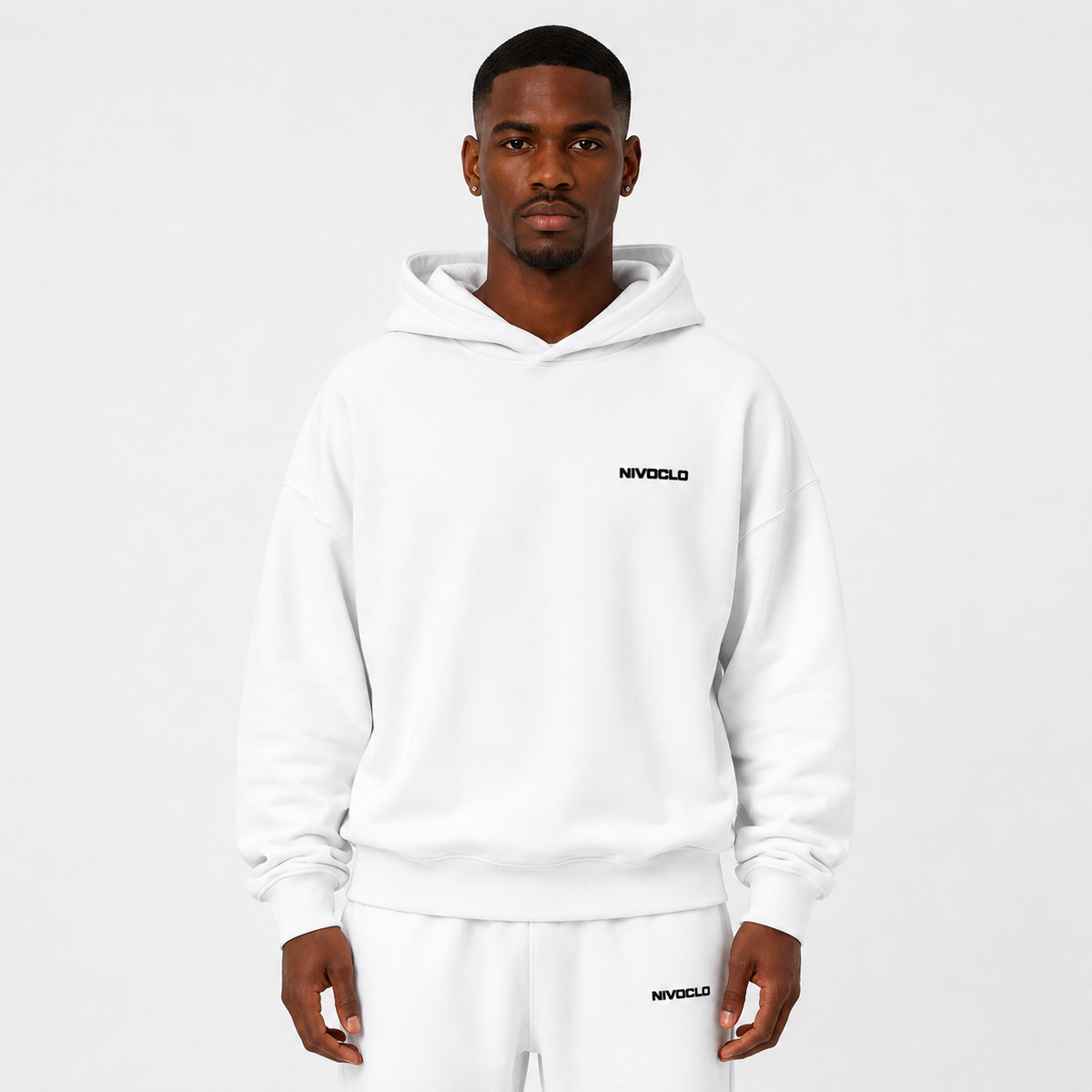 Heavyweight Hidden Pocket Fleece Hoodie / WHITE
