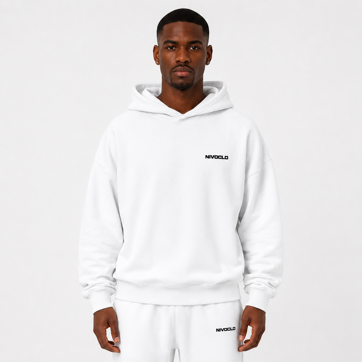 Heavyweight Hidden Pocket Fleece Hoodie / WHITE