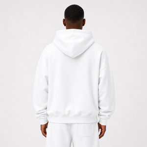 Heavyweight Hidden Pocket Fleece Hoodie / WHITE