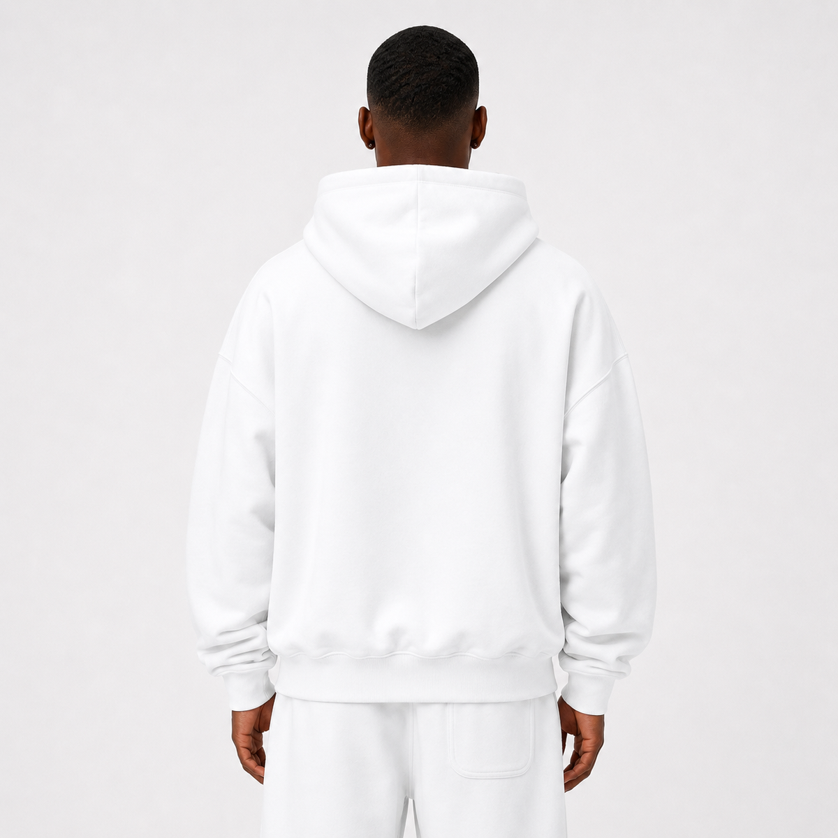 Heavyweight Hidden Pocket Fleece Hoodie / WHITE