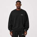 Boxy Vintage Washed Sweatshirt / BLACk