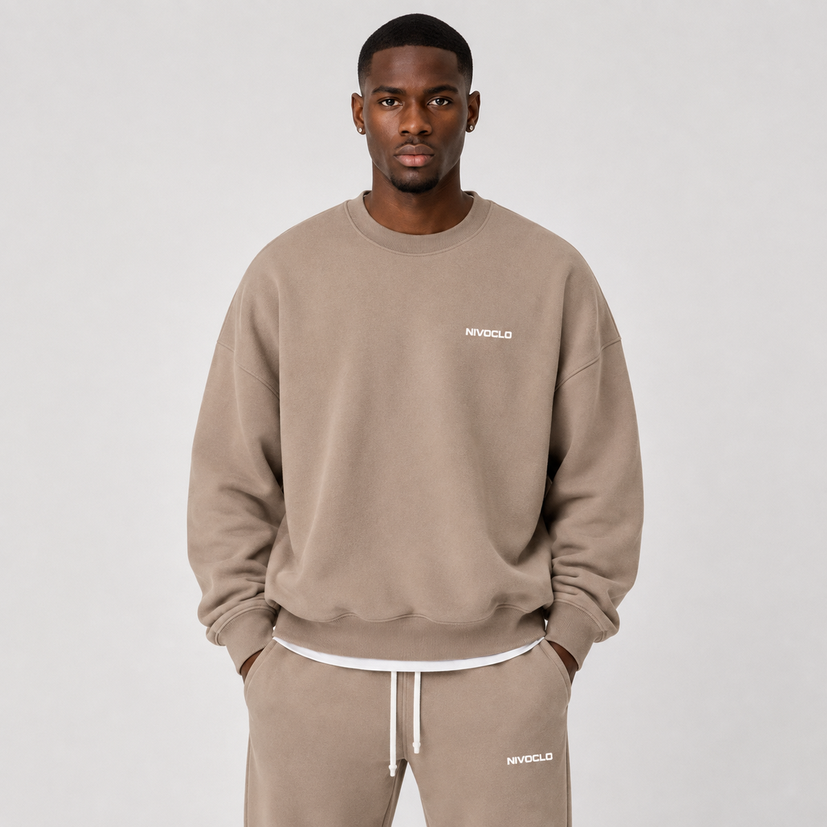 Heavyweight Fleeced Sweatshirt / BEIGE