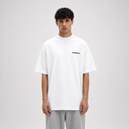Mock-Neck Cotton T-Shirt / WHITE