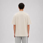 Mock-Neck Cotton T-Shirt / BEIGE