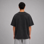 Mineral Wash Raw Edge T-Shirt / BLACK