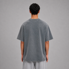 Mineral Wash Raw Edge T-Shirt / GREY